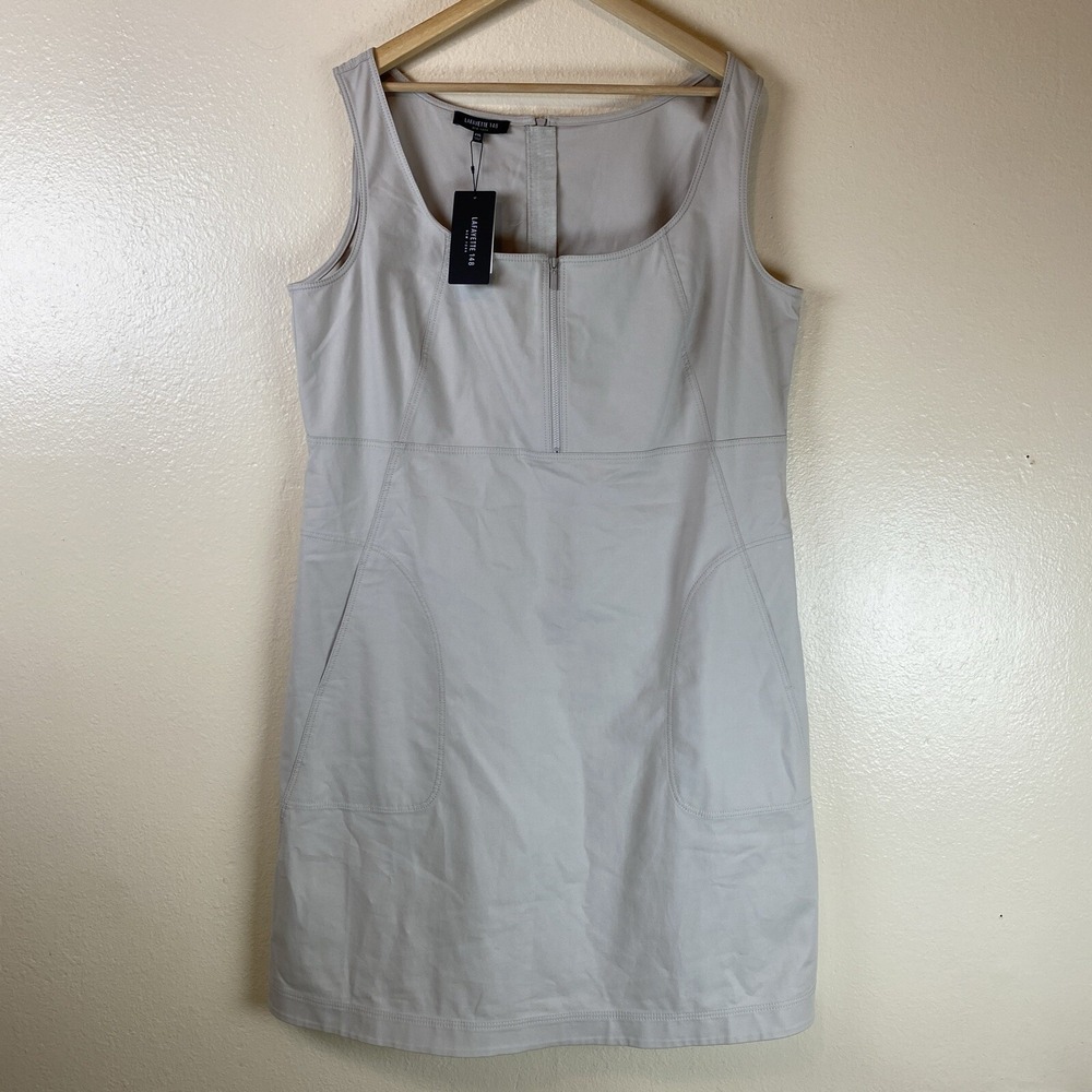 Lafayette 148 New York 2x Amoya Shift Dress Beige Tank Career Old Money Short